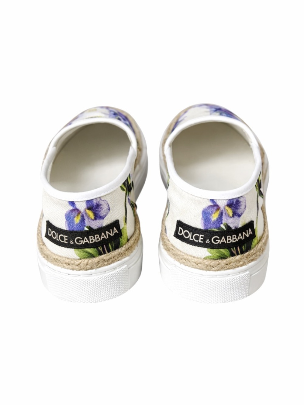 Dolce & Gabbana Floral Espadrilles Cream Purple IT 37 Slip-On Canvas Italy - Picture 3 of 7